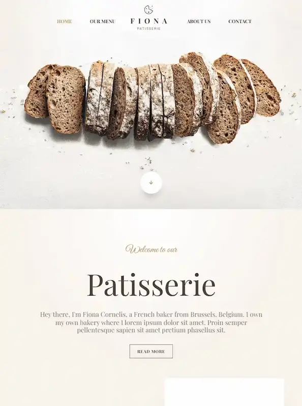 WordPress mall bageri hemsida