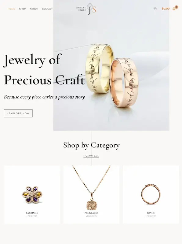 WordPress mall E-handel hemsida