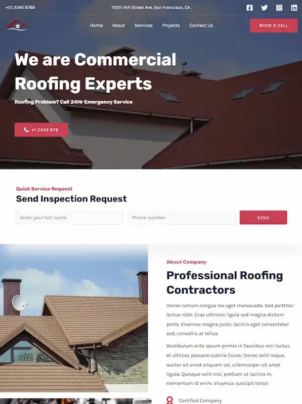 WordPress mall takläggare hemsida